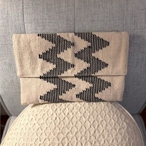 Lovestitch Cream and Black Clutch